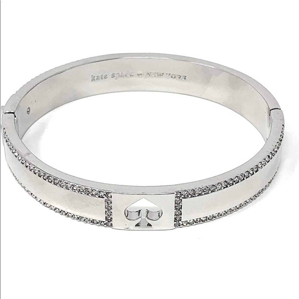 Kate Spade Silver Tone Bangle with Crystals